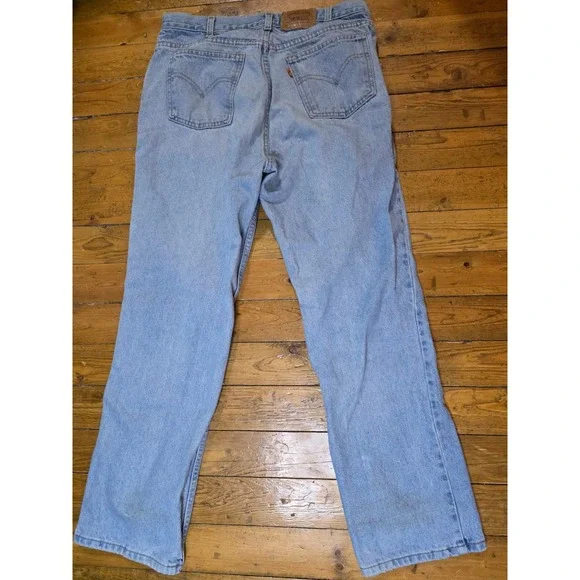 Vintage Levis 506 Orange Tab Jeans Light Wash Straight Leg Denim 36x30 - Picture 2 of 4